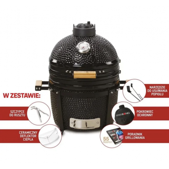 Grill ceramiczny Kamado Bono MINIMO Czarny